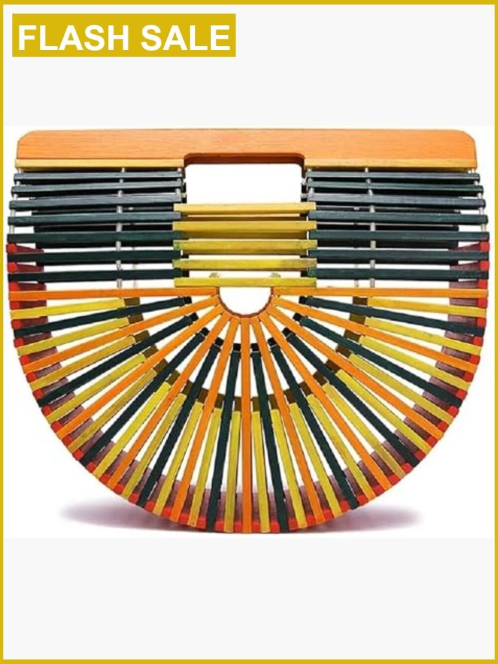 Handmade Bamboo Straw Tote Bag - Summer Beach Purse